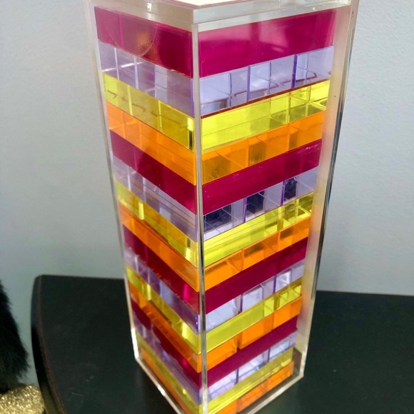 Neon Acrylic Tumbling Block Game Jenga Rare - Picture 4 of 6